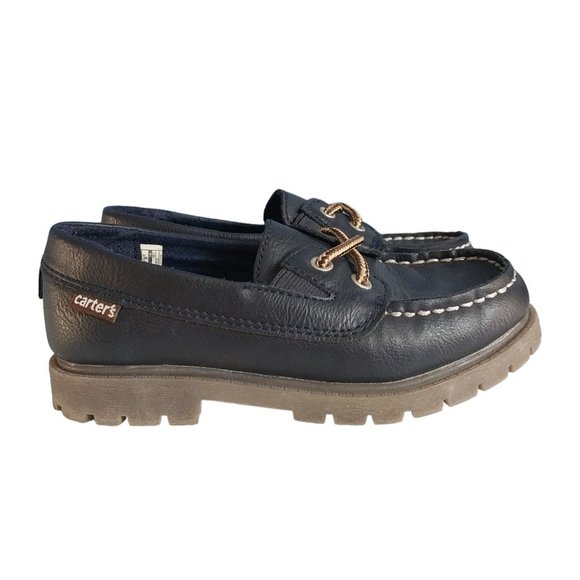 Carters Boys' Little Kid Mac Loafers Navy Boat Shoe sz 12M - Picture 3 of 8